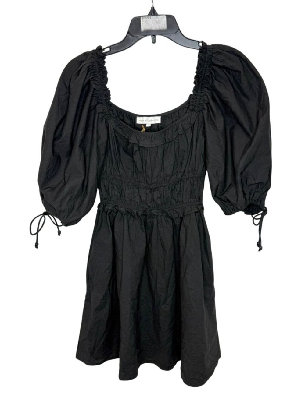 House of Harlow 1960 Black Puff Sleeve Mini Dress Size S - Picture 2 of 8